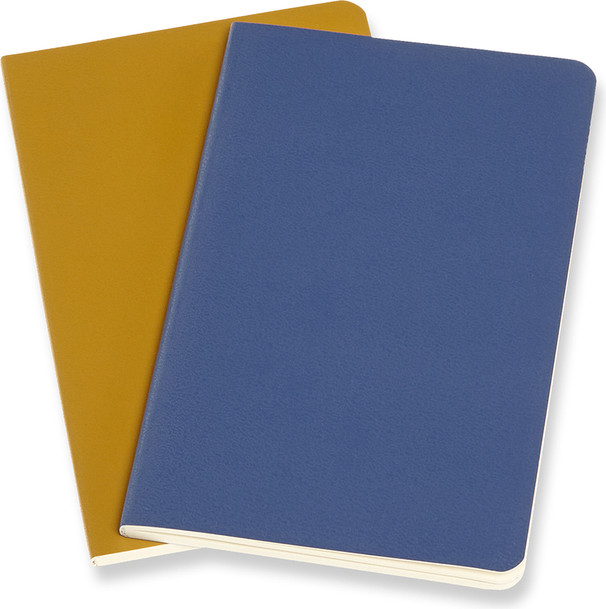 Moleskine Volant P Cahiers lisses, orange et bleus, Lot de 2