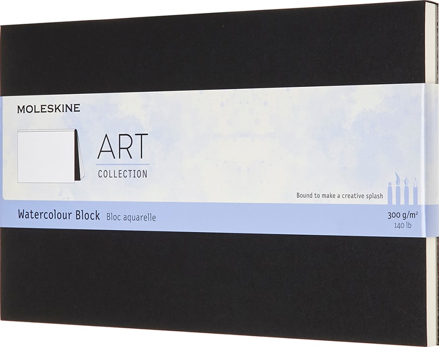 Moleskine Watercolour Aquarell-Block L 20 Seiten schwarz 300 g/m²