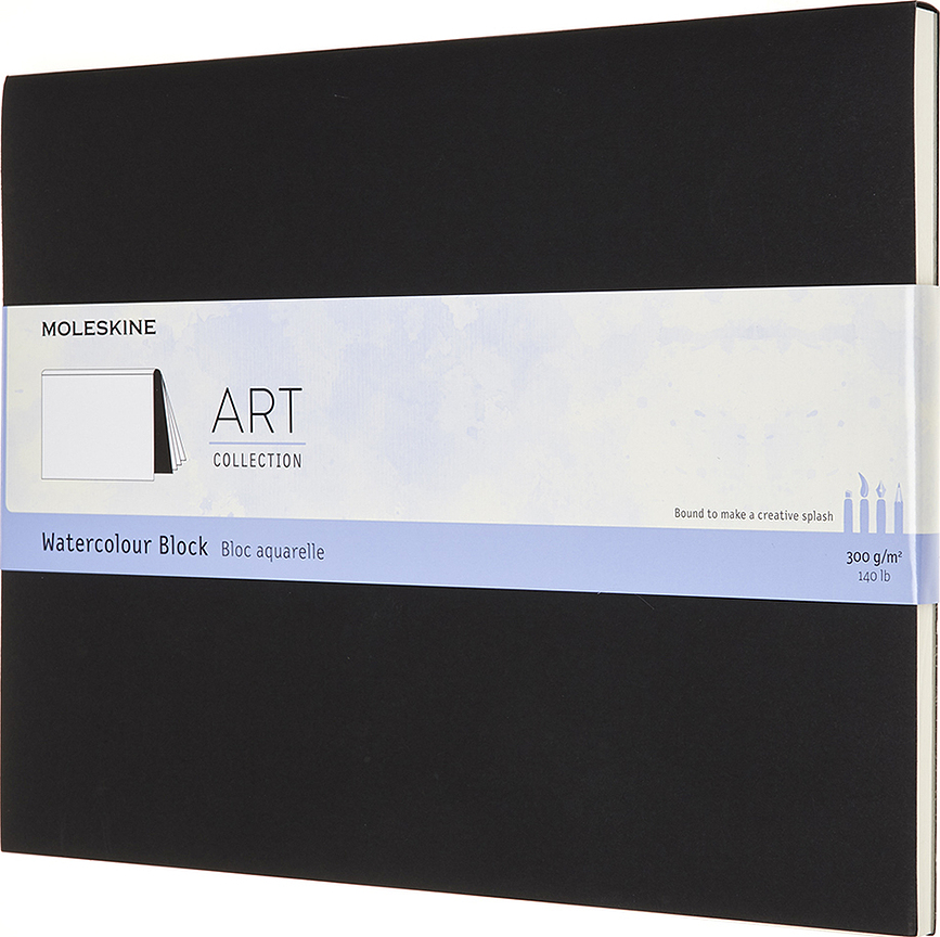 Moleskine Watercolour XL Bloc d'Aquarelle, 300 g/m², noir, 20 pages