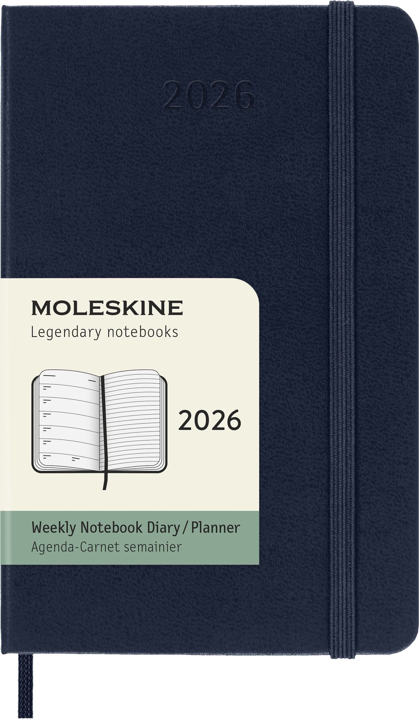 Moleskine Wochenkalender 2026 12M P, marineblau