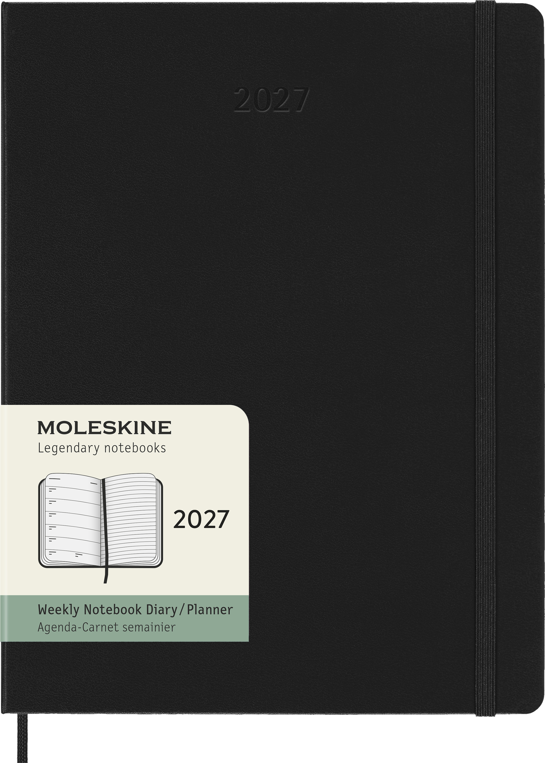 Moleskine Wochenkalender mit Notizbuch 2027 12M XL, Hardcover, schwarz