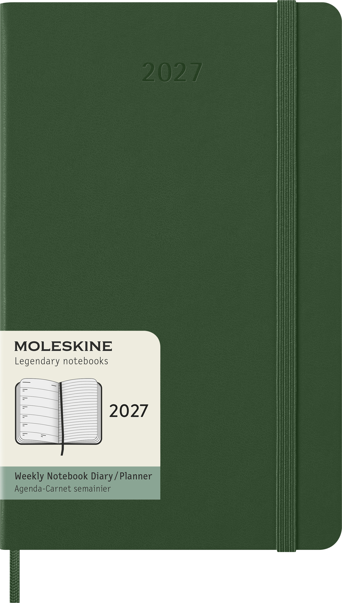 Moleskine Wochenkalender mit Notizbuch Hardcover 2027 12M L, grün