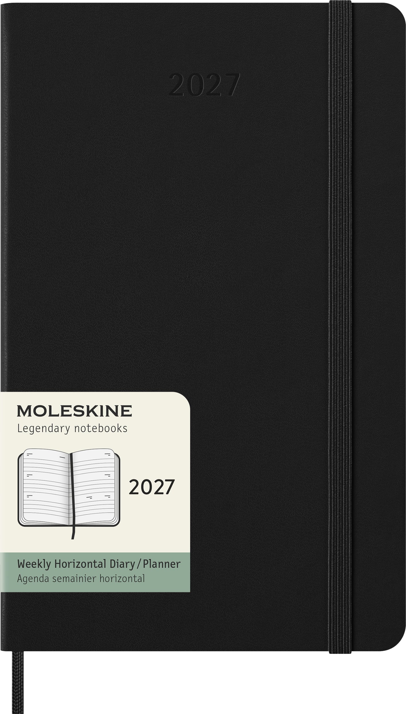 Moleskine Wochenkalender Querformat Hardcover 2027 12M L, schwarz
