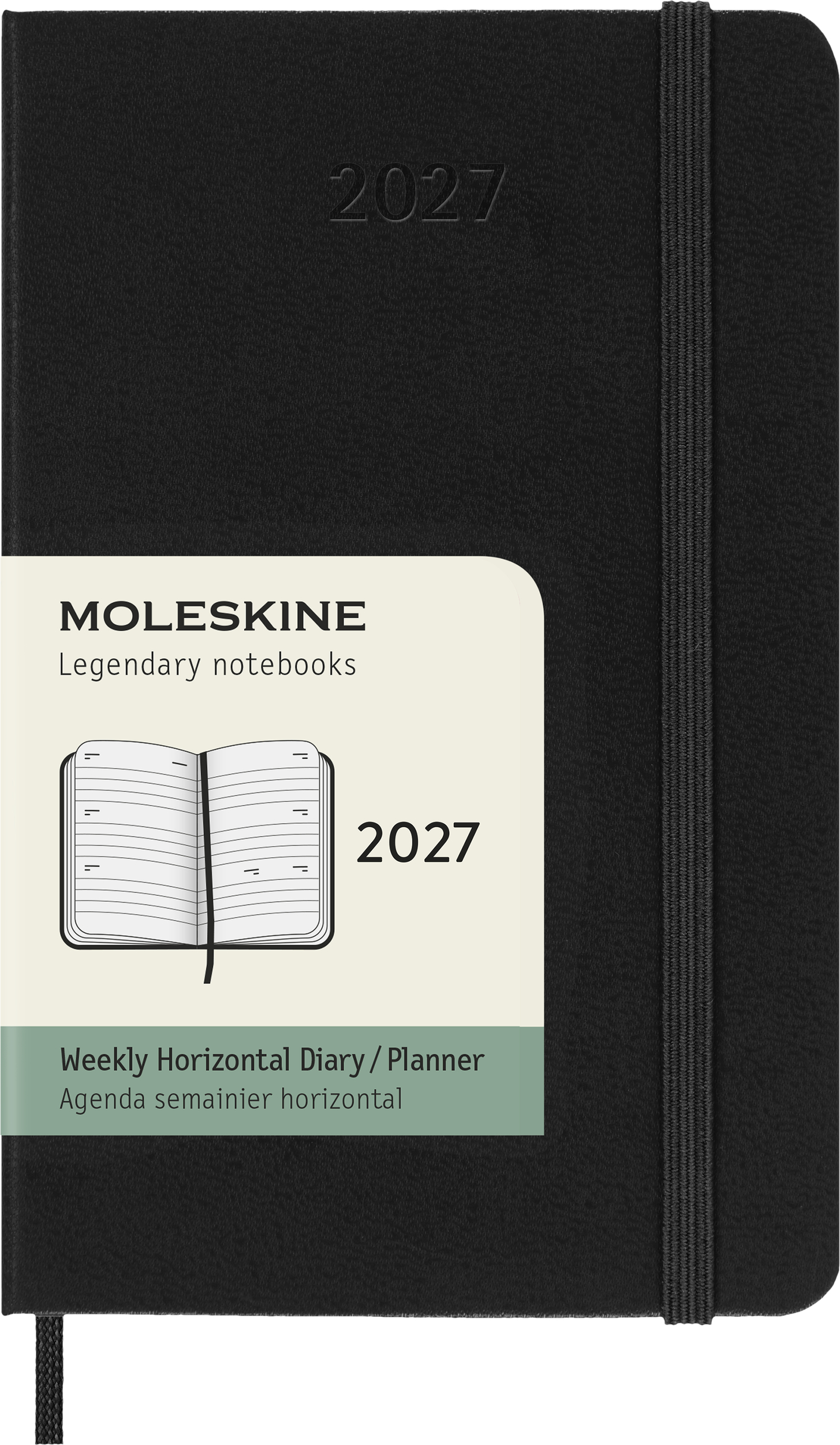 Moleskine Wochenkalender Querformat Hardcover 2027 12M P, schwarz