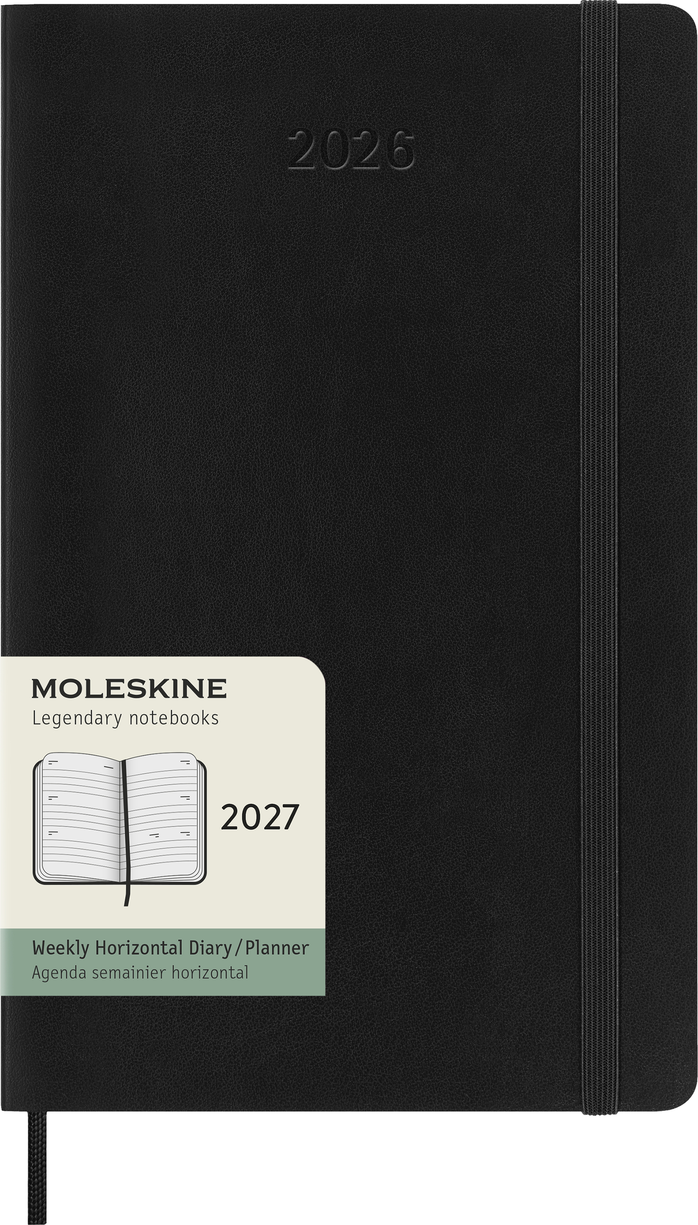 Moleskine Wochenkalender Querformat Softcover 2027 12M L, schwarz