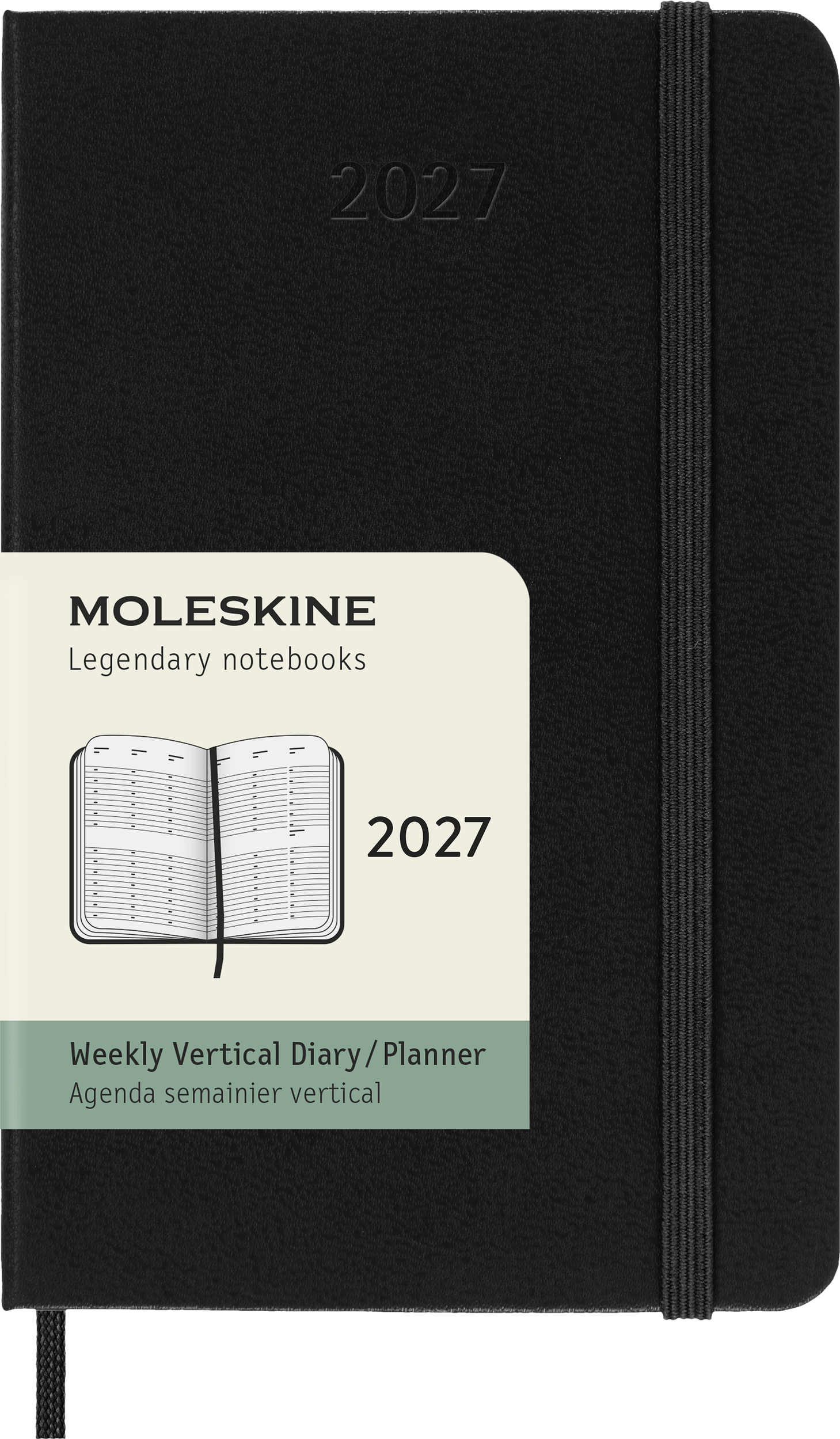 Moleskine Wochenkalender Spaltenlayout 2027 12M P Hardcover, schwarz
