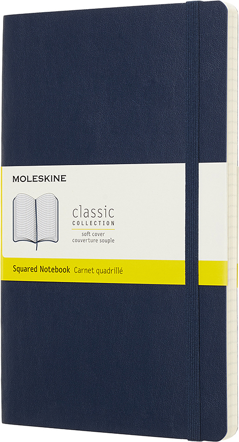 Moleskine Zvezek kariran L, 192 strani, safirni, mehka vezava