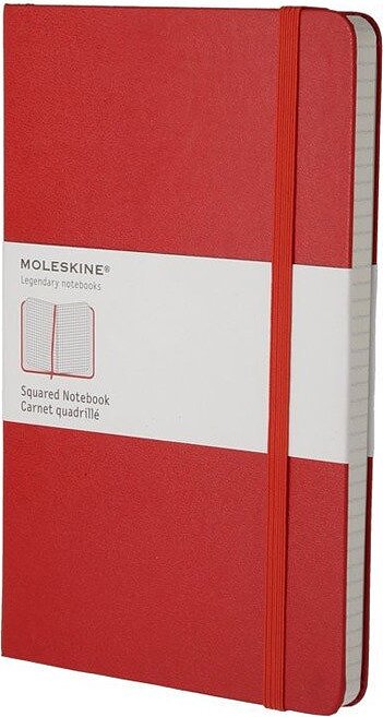 Moleskine Zvezek kariran, trda vezava, L, 240 strani, rdeč