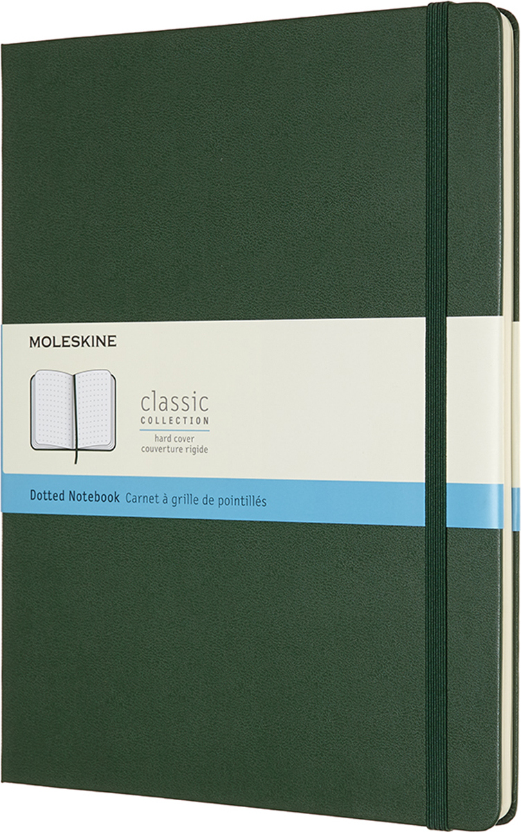Notes Moleskine Classic XL 192 strony zieleń leśna w kropki twarda oprawa