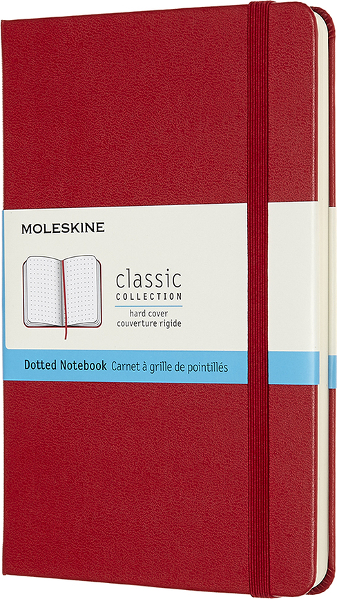 Notes w kropki Moleskine Classic M 208 stron czerwony twarda oprawa