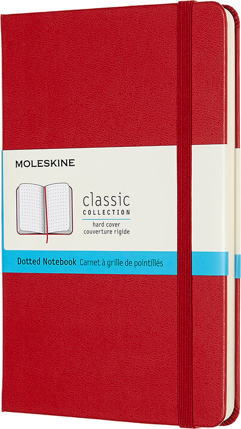 Notitieboek met stippen Moleskine Classic M 208 pagina's rood Hardcover