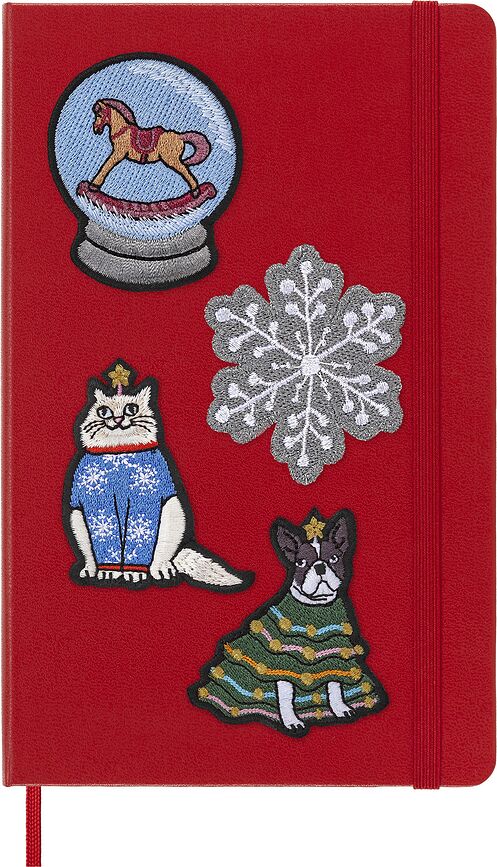 Parche decorativo para Moleskine, diseño de gato navideño