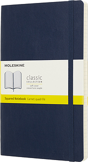 Piezīmju bloks Moleskine ar rūtiņām mīksts vāks L 192 lapas