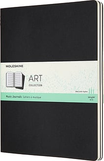 Piezīmju bloks Moleskine Cahier Music nošu līniju melns XL 3 gab.