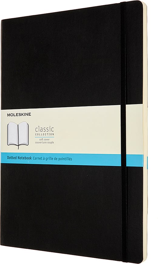 Piezīmju bloks Moleskine Classic ar punktiņiem mīksts vāks melns A4 192 lapas