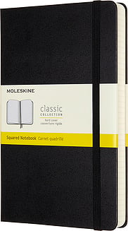 Piezīmju bloks Moleskine Classic ar rūtiņām ciets vāks melns L 400 lapas