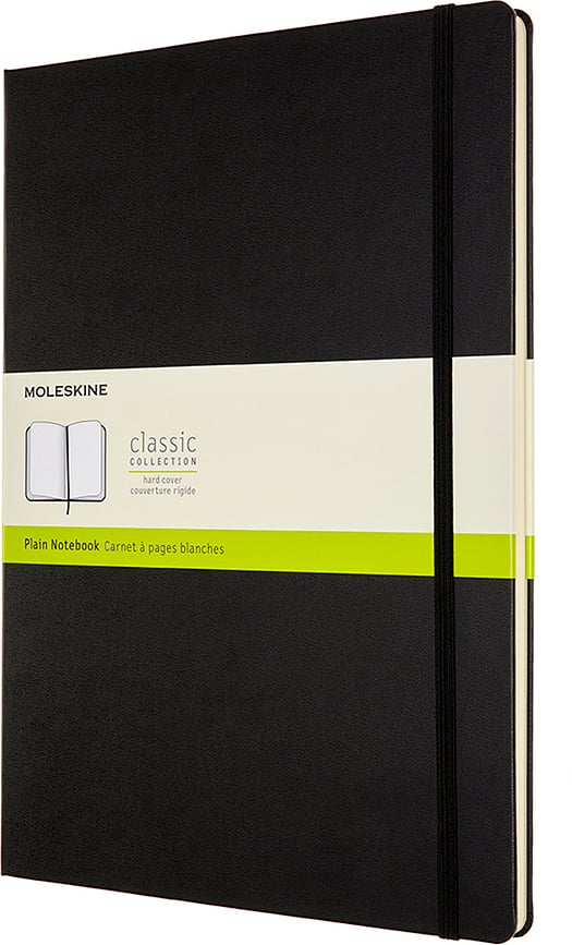 Piezīmju bloks Moleskine Classic gluds ciets vāks melns A4 192 lapas