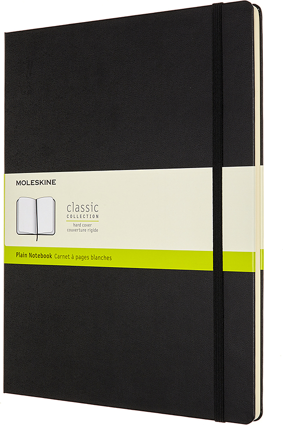 Piezīmju bloks Moleskine Classic gluds ciets vāks melns XXL 192 lapas