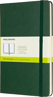 Piezīmju bloks Moleskine Classic gluds ciets vāks meža zaļš L 240 lapas