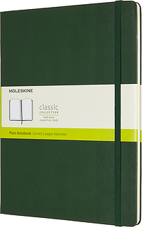 Piezīmju bloks Moleskine Classic gluds ciets vāks meža zaļš XL 192 lapas