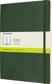 Piezīmju bloks Moleskine Classic gluds mīksts vāks meža zaļš XL 192 lapas