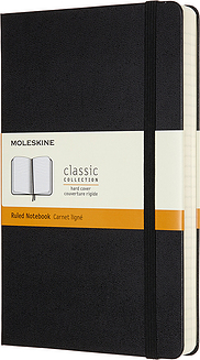 Piezīmju bloks Moleskine Classic līniju ciets vāks L 400 lapas