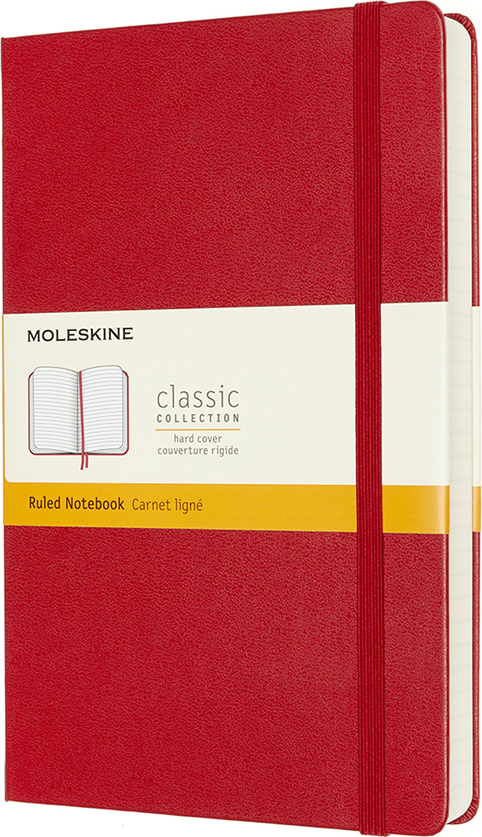 Piezīmju bloks Moleskine Classic līniju ciets vāks L 400 lapas