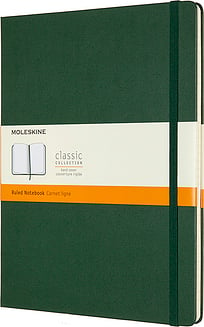 Piezīmju bloks Moleskine Classic līniju ciets vāks meža zaļš XL 192 lapas