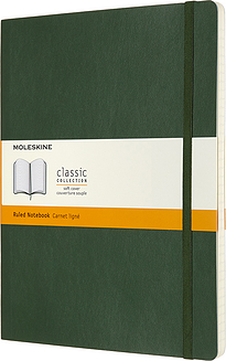 Piezīmju bloks Moleskine Classic līniju mīksts vāks meža zaļš XL 192 lapas