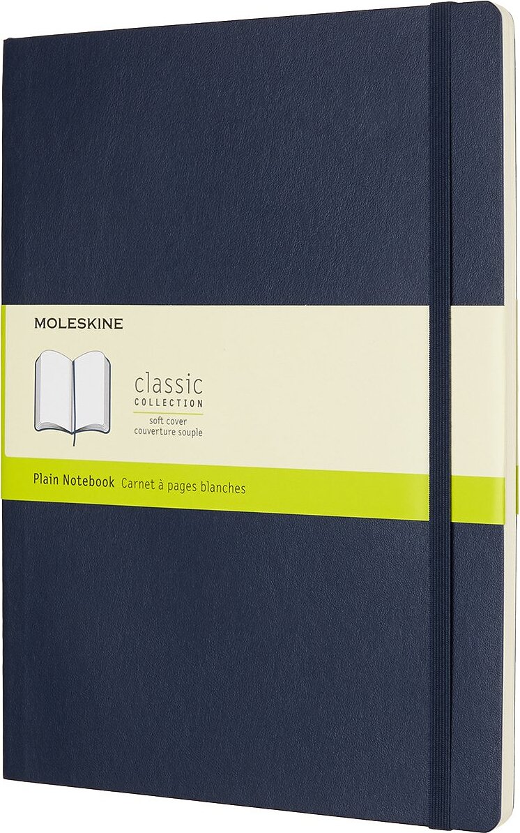 Piezīmju bloks Moleskine mīkstos vākos gluds safīra krāsa XL