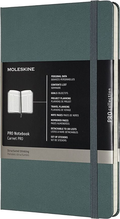 Piezīmju bloks Moleskine Professional līniju ciets vāks L 240 lapas