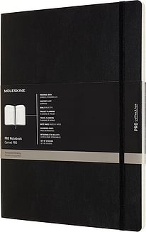 Piezīmju bloks Moleskine Professional līniju mīksts vāks melns XXL 192 lapas