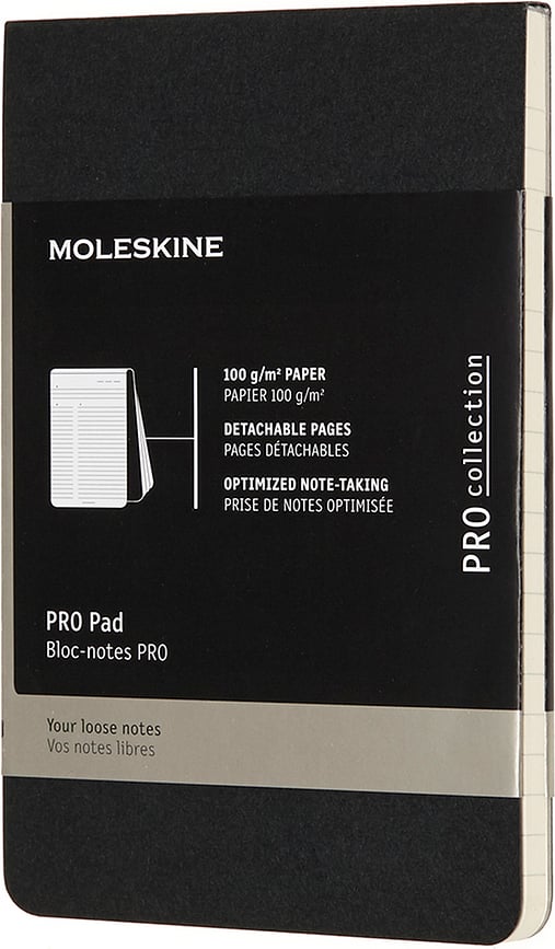 Piezīmju bloks reportiera Moleskine Pro Pad mīksts vāks melns P