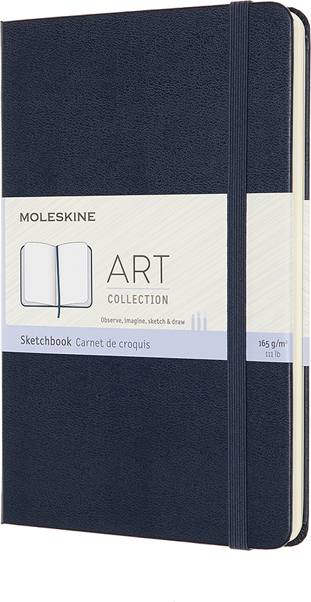 Скицник Moleskine 165 гр/м² твърда корица M 88 страници сапфирен