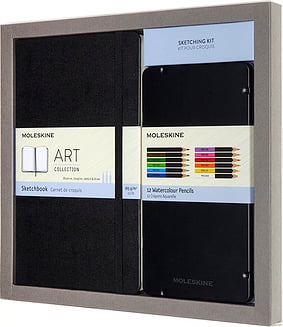 Skiču burtnīca Moleskine 165 g/m² ar krītiņu komplektu L 2 daļu