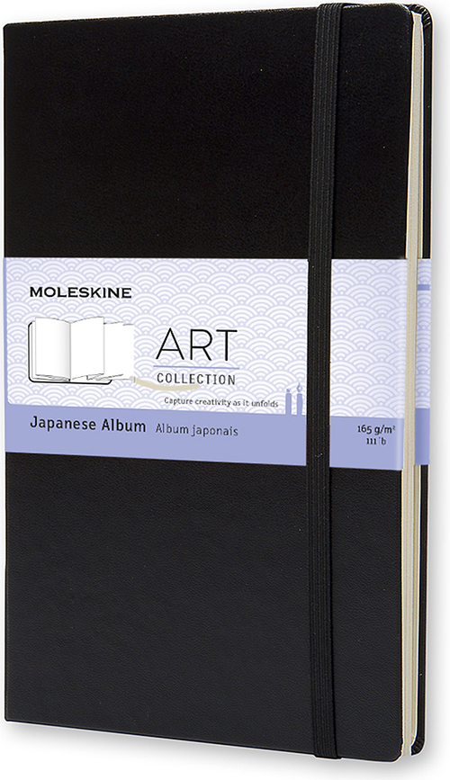 Skiču burtnīca Moleskine Art Japanese Album 165 g/m² ciets vāks melna