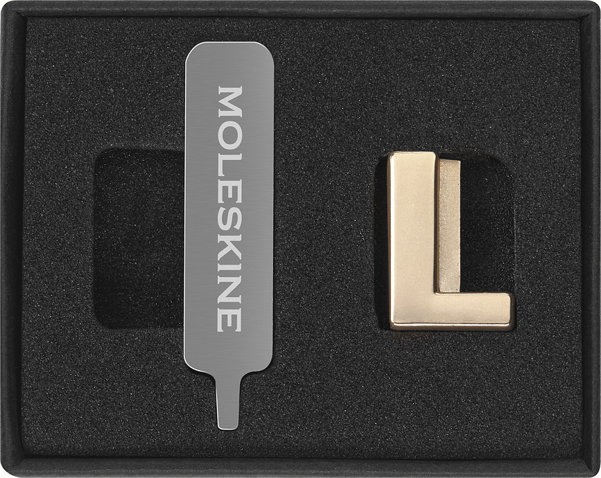 Stift til notesbog Moleskine bogstav L guld