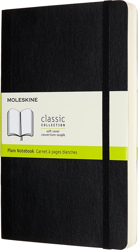 Taccuino a pagine bianche Moleskine Classic L 400 pagine nero copertina morbida