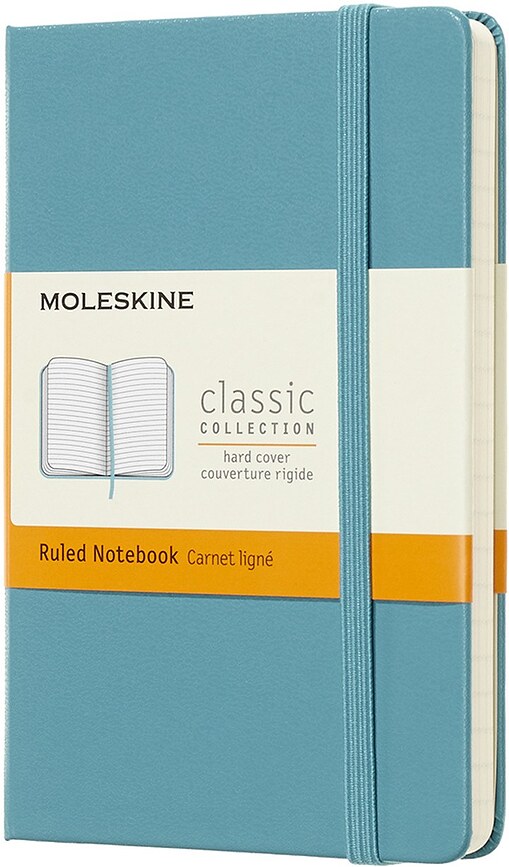 Taccuino a righe Moleskine P reef blue copertura rigida