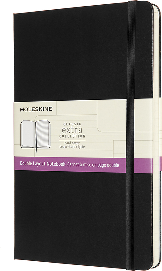 Taccuino Moleskine L 192 pagine nero liscio e a righe copertura rigida