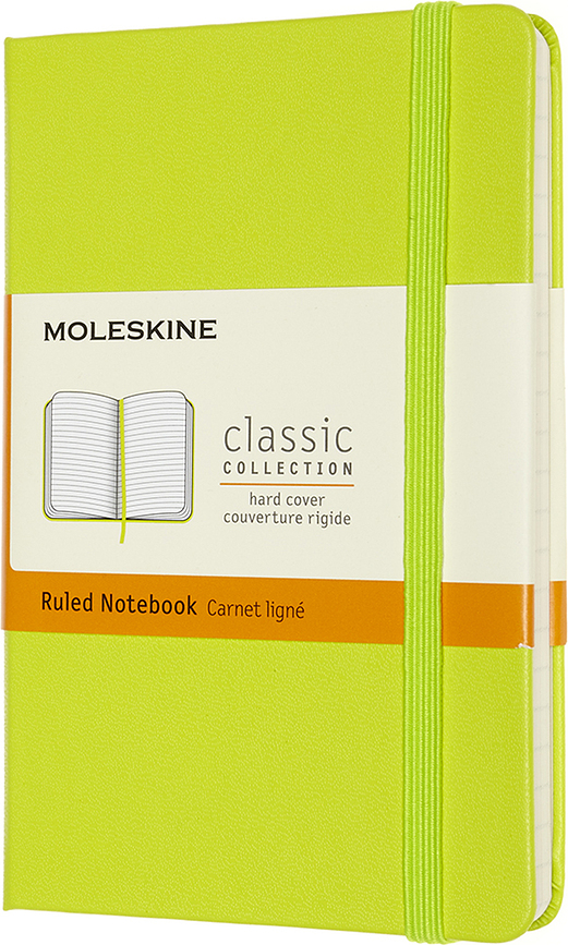 Užrašų knygelė linijomis Moleskine su kietu viršeliu žaliosios citrinos spalvos P
