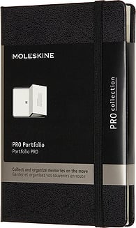 Vizītkaršu turētājs Moleskine Pro ar nodalījumiem melns P