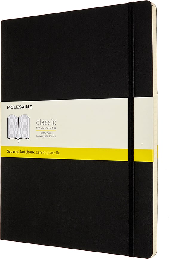 Zápisník Moleskine Classic kockovaný mäkká väzba XXL 192 strán čierny