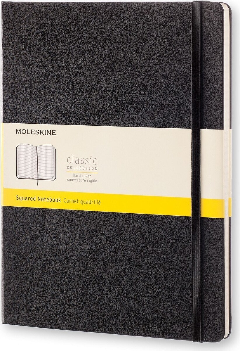 Zápisník Moleskine v pevnej väzbe kockovaný XL čierny