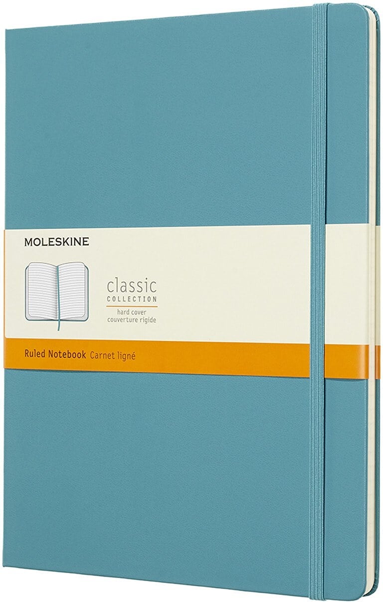 Zápisník Moleskine v pevnej väzbe linajkový XL reef blue