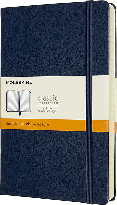 Записник у лінію Moleskine Classic L 400 сторінок, синій, тверда обкладинка