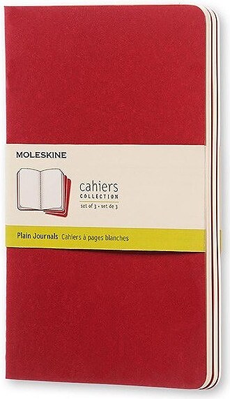 Зошити гладкі Moleskine Cahier L бордові, 3 шт.