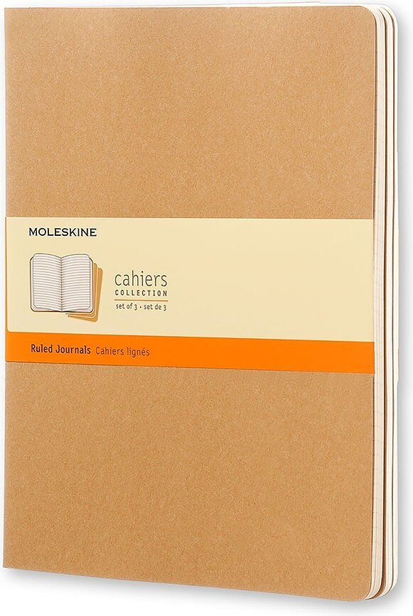 Зошити в лінію Moleskine Cahier Journals XL, пісочні, 3 шт.