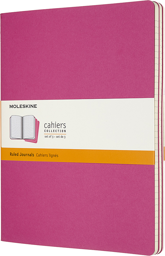 Зошити в лінію Moleskine Cahier Journals XL рожеві, 3 шт.