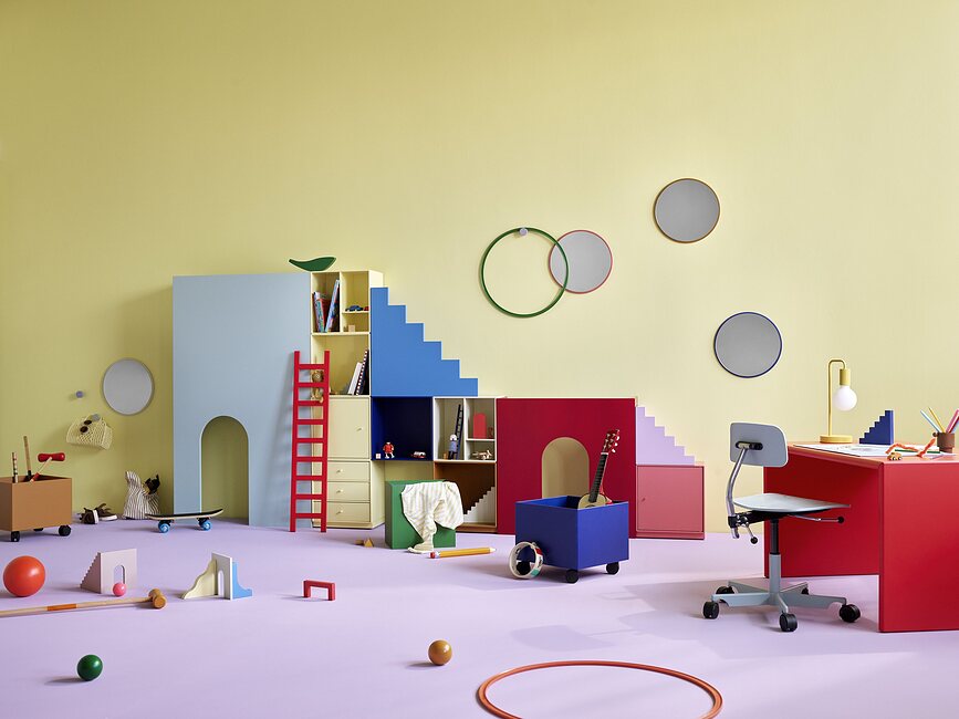 Caja de Almacenamiento con ruedas Montana Mini, menta claro